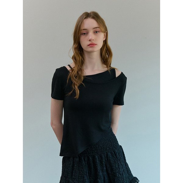 SLEEVELESS LAYERED T-SHIRT SET BLACK