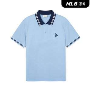 MLB [코리아공식] 베이직 카라배색 컴퍼터블핏 티셔츠 LA (Sky blue)