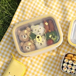 베어 이중 스텐 도시락통 직장인 샐러드 런치박스 보관용기 간식 도시락 유치원 소풍 피크닉