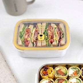 베어 이중 스텐 도시락통 직장인 샐러드 런치박스 보관용기 간식 도시락 유치원 소풍 피크닉