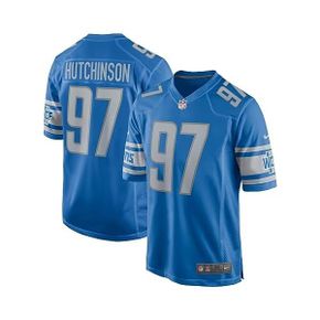 미국 나이키 NFL 져지 Nike Aidan Hutchon Detroit Lions Mens Blue Home OnField Game Day Jers