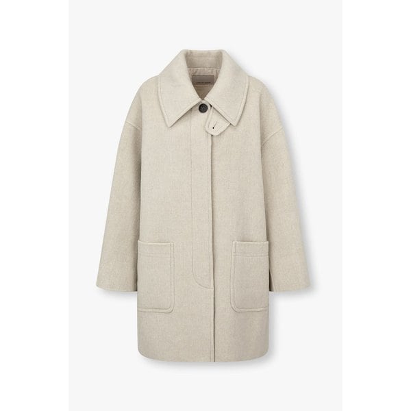 울 블렌드 히든 버튼업 박시 코트 7125416701204