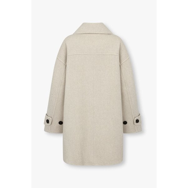 울 블렌드 히든 버튼업 박시 코트 7125416701204