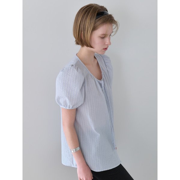 시어서커 블라우스 스트라이프 블루 BE064