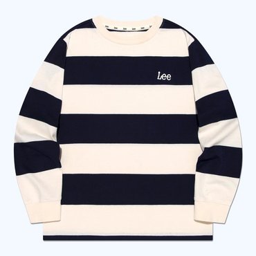 Lee Kids 선염 스트라이프 로고 자수 레귤러핏 티셔츠 블랙  LK2403LT40 BK