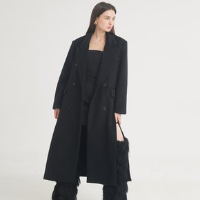 [프라이하잇] Tailored Double-Breasted Slit Coat (Black)