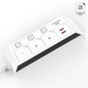 국산 3M 개별 3구 USB C 멀티탭 핸드폰 컴퓨터 TV 에어컨 전원 멀티콘센트