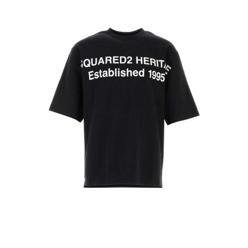 디스퀘어드2 반팔 티셔츠 Dsquared2 코튼 오버사이즈 티셔츠 블랙