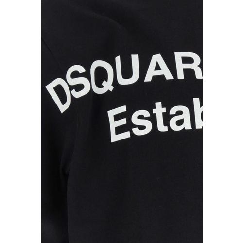 디스퀘어드2 반팔 티셔츠 Dsquared2 코튼 오버사이즈 티셔츠 블랙