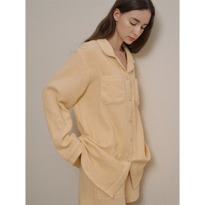 Two Way Round Hem Pajama Set (yellow)