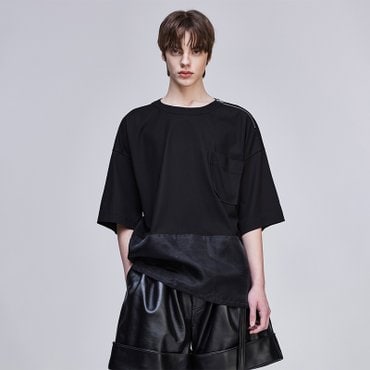 송지오 컬렉션 고스트 레이어드 티셔츠 블랙 SH3TS750BK