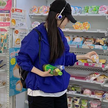 핫핑 트래벌 루즈핏 스트링 바람막이 후드집업 P000CMTX1