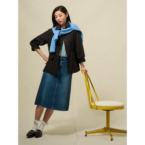 빈폴레이디스 라이트 미디엄 트렌치 코트  블랙 (BF533TC035)