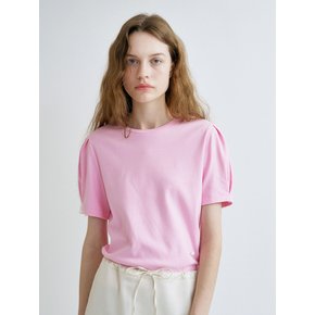 S Puff Sleeve Half Tshirt_Pink