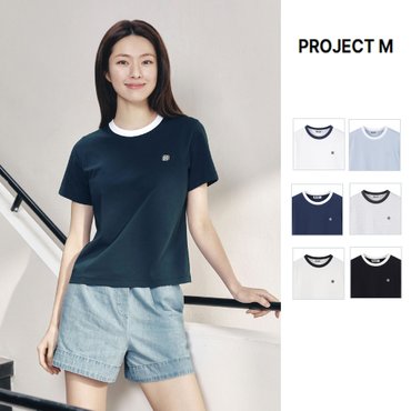 프로젝트엠 여성 PRJCT 아이스쿨 소로나 와펜 세미크롭 티셔츠 EYF2TR2751