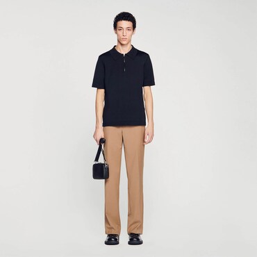 산드로옴므 [SANDRO HOMME] 폴로 집업 니트 SH23Z3MRPPD99