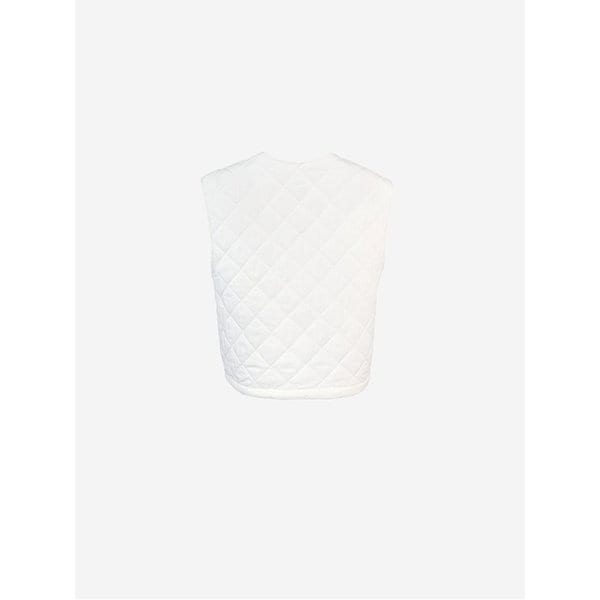 QUILTED STRING VEST - IVORY