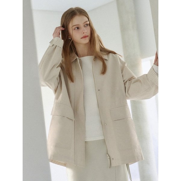 [포토리뷰][단독]Mac Half Trench coat Light Beige AT6JPA002BI