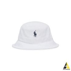 RALPH LAUREN 코튼 블렌드 테리 버킷햇 - 화이트 106841489