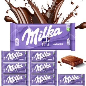  milka 100% 알파인 우유 밀카 초콜릿 알프스밀크 100g 8개