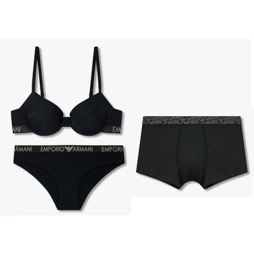 EMPORIO ARMANI 여성 마이크로 푸쉬업브라팬티&남성 마이크로  커플속옷세트(0824385525,0824311529,0814312307)