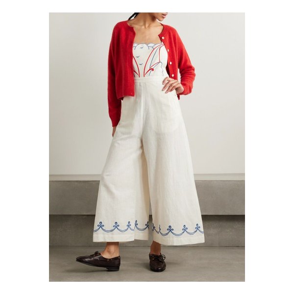 보디 자수 코튼 리넨 혼방 점프수트 크림 1647597351291761