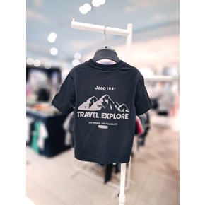 등판 산프린트 반팔티셔츠 KP2TSU105 BK