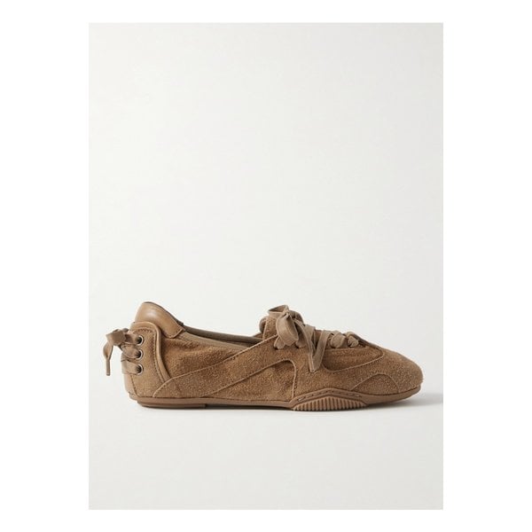 가죽 트리밍 패널 스웨이드 스니커즈 샌드 46376663162864582