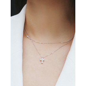 SILVER925 십자가 크로스 큐빅 펜던트 목걸이
