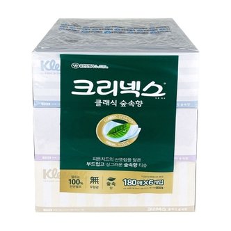  크리넥스 클래식 숲속향 각티슈 180매 x 6입 - O