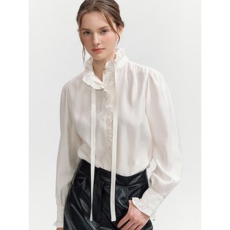 그레이데시온 Frilled Band Collar Blouse 2color