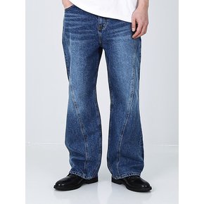 DIAGONAL ARC WASHED DENIM