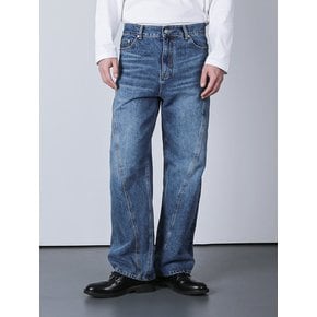 DIAGONAL ARC WASHED DENIM