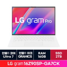 [청구할인][정품 윈도우11홈]LG전자 그램 프로 16인치 16Z90SP-GA7CK 16GB  2TB 교체 ON