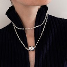 Rhythm long chain necklace - silver