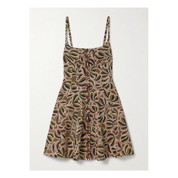 라 리뉴 알바 프린트 리넨 혼방 미니 드레스 그린 1647597360347588