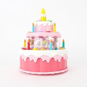 멜로디 회전목마 케이크 생일 촛불끄기 장난감