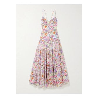 CHARO RUIZ 차로루이즈 멜리아 티어드 프린트 코튼 혼방 보일 맥시 드레스 핑크 46376663162861316