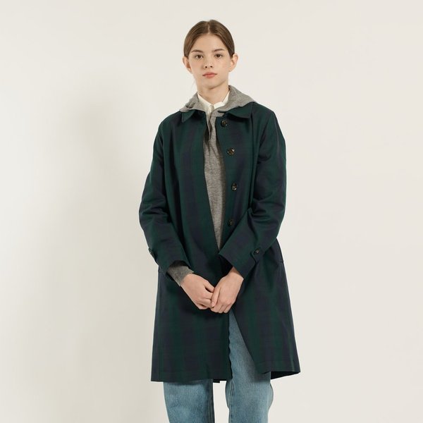 [여주점] 싱글버튼 체크 트렌치코트 B5C8N735