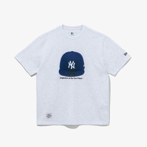 MLB 뉴욕 양키스 59FIFTY 티셔츠 헤더 그레이_14413065