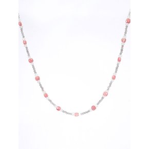 HR 39N_Pink Moonstone Labradorite Beads Necklace