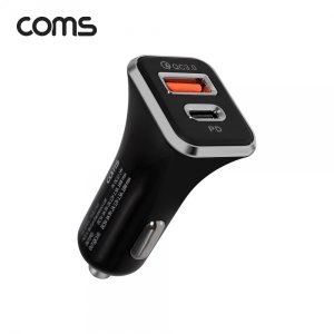 엠지솔루션 [BB447] Coms 차량용 듀얼 USB 고속 충전기/ 최대 18W