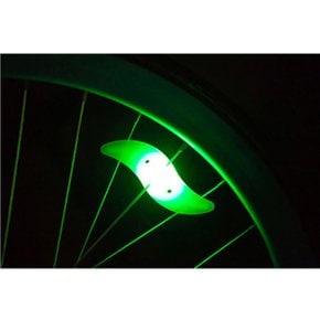 실리콘 자전거 휠라이트(그린) LED 안전등
