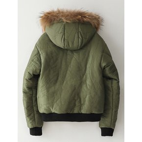 Bluesf Raccoon trimming bomber jacket