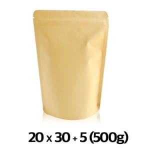  이지포장 종이 크라프트 스탠드 지퍼백 원두 커피 봉투 500g 50매 기본형