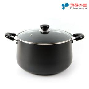 [BF12] 키친아트 쥬노 블랙 경질냄비 곰솥 28cm 국냄비 찌개