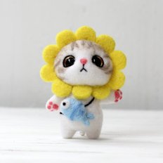 양모펠트 DIY KIT 해바라기 고양이 냥이 니들펠트 패키지 세트