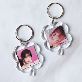 네잎클로버 증사 증명사진 액자 키링 홀더 2개 열쇠고리 아크릴 포토 포카 최애 아이돌 키홀더