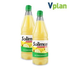 브이플랜 솔리몬 스퀴즈드 레몬즙 990ml 2병 총 1.98L 레몬 착즙 원액 주스