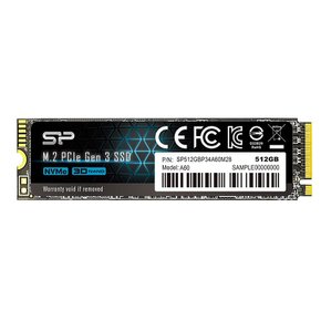 SSD 512GB 3D NAND M.2 2280 NVMe1.3 P34A60 SP512GBP34A60M28 실리콘 파워 PCIe3.0×4 시리즈